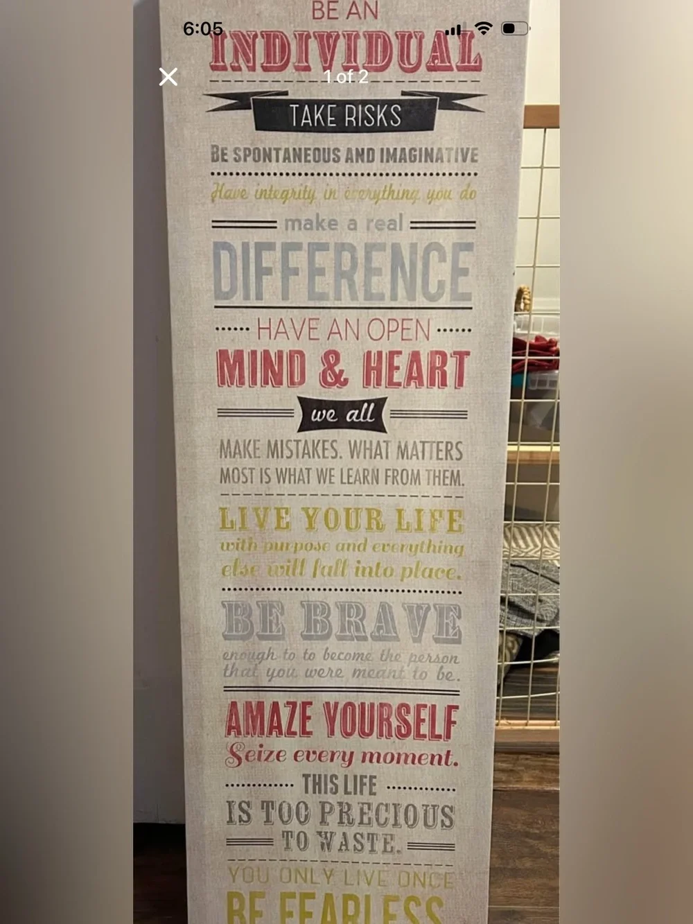 11.5x35.5 canvas typography print family values